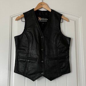 XElement Black Leather Vest